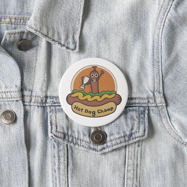 Badge Rond 7,6 Cm Champ Hot Dog (Créateur téléchargé)