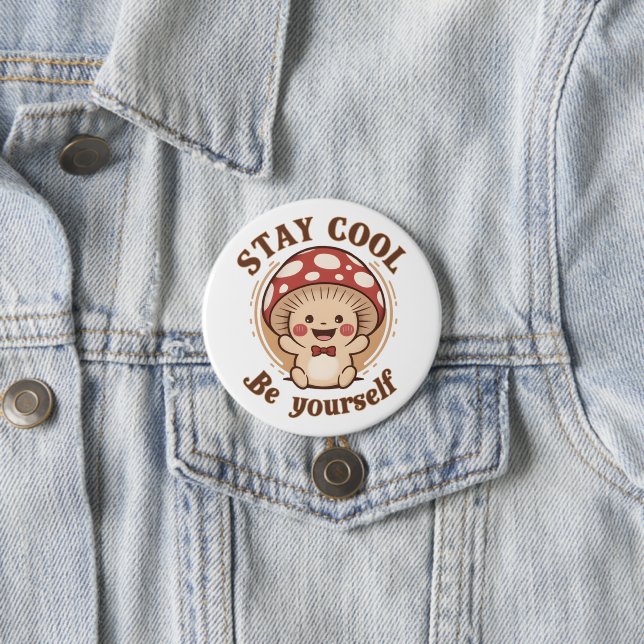 Badge Rond 7,6 Cm Champignons positifs (En situation)