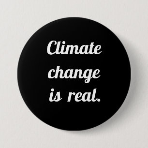 Badge Rond 7,6 Cm Changement climatique : Bouton noir