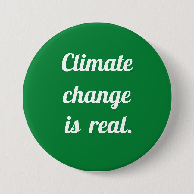 Badge Rond 7,6 Cm Changement climatique : Bouton vert (Devant)