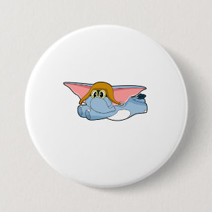 Badge Rond 7,6 Cm Chapeau de pilote d'éléphant