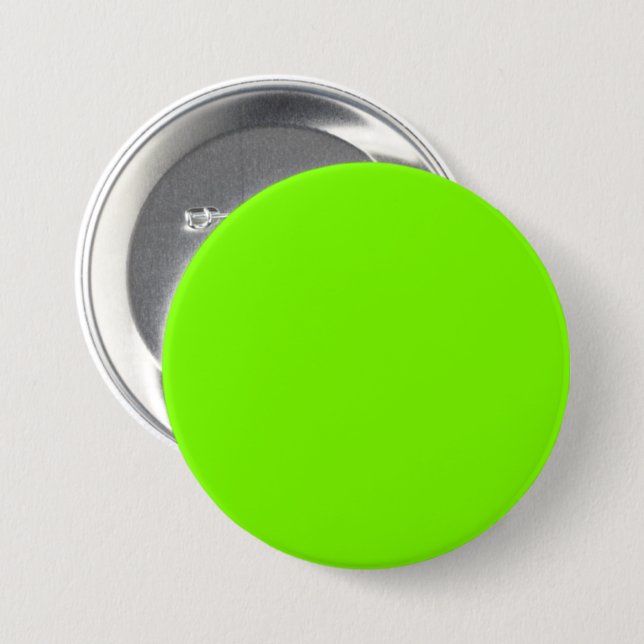 Badge Rond 7,6 Cm Chartreuse (Vert néon) 7FFF00 Couleur - Option Nom (Devant & derrière)