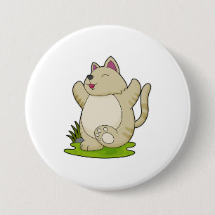 Badge Rond 7,6 Cm Chat au Yoga