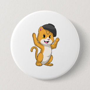 Badge Rond 7,6 Cm Chat avec Ramen Bowl