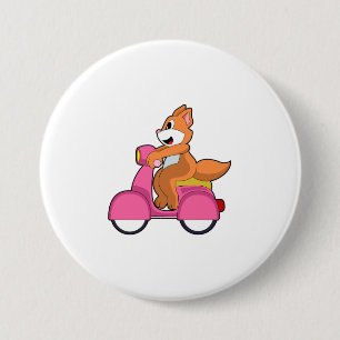 Badge Rond 7,6 Cm Chat comme Biker avec Scooter.PNG
