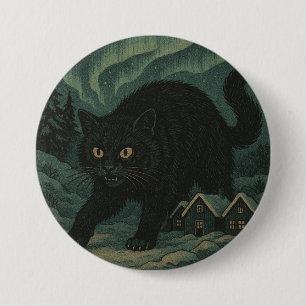Badge Rond 7,6 Cm Chat de Noël islandais Yule