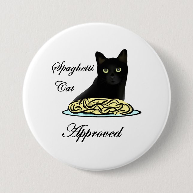 Badge Rond 7,6 Cm Chat de spaghetti approuvé (Devant)