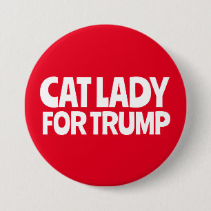 BADGE ROND 7,6 CM CHAT LADY POUR LE BOUTON TRUMP