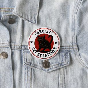Badge Rond 7,6 Cm Chats contre les fascistes