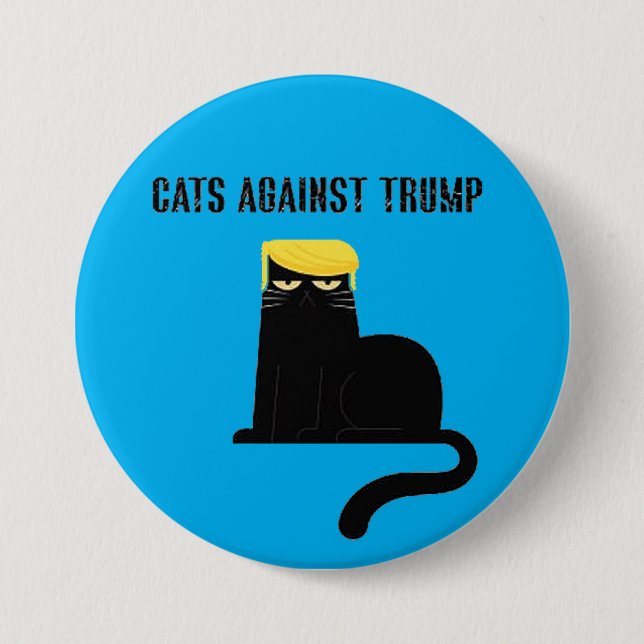 Badge Rond 7,6 Cm chats contre trump (Devant)
