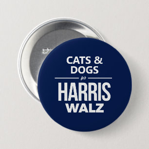 Badge Rond 7,6 Cm Chats et chiens pour Harris Walz
