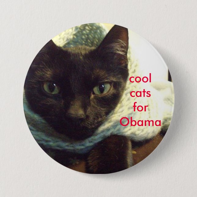 Badge Rond 7,6 Cm Chats frais de Seimei- pour Obama (Devant)