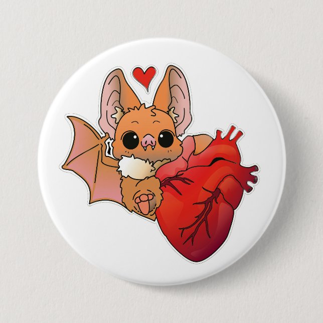 Badge Rond 7,6 Cm Chauve-souris vampire (Devant)