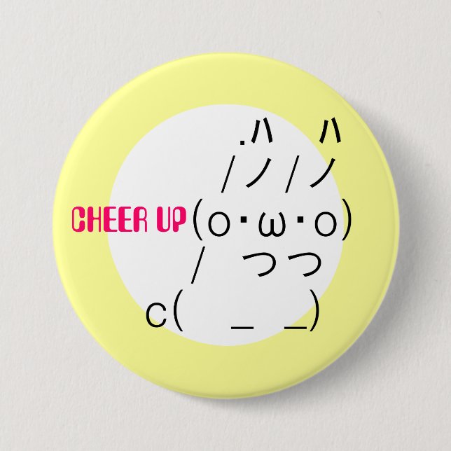 Badge Rond 7,6 Cm Cheer up Rabbit (Devant)
