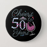 Badge Rond 7,6 Cm Cheers To 50 Years 50th Birthday Party Round Butto<br><div class="desc">Cheers To 50 Years 50th Birthday Party Team Dinking Family design Gift Round Button Classic Collection.</div>