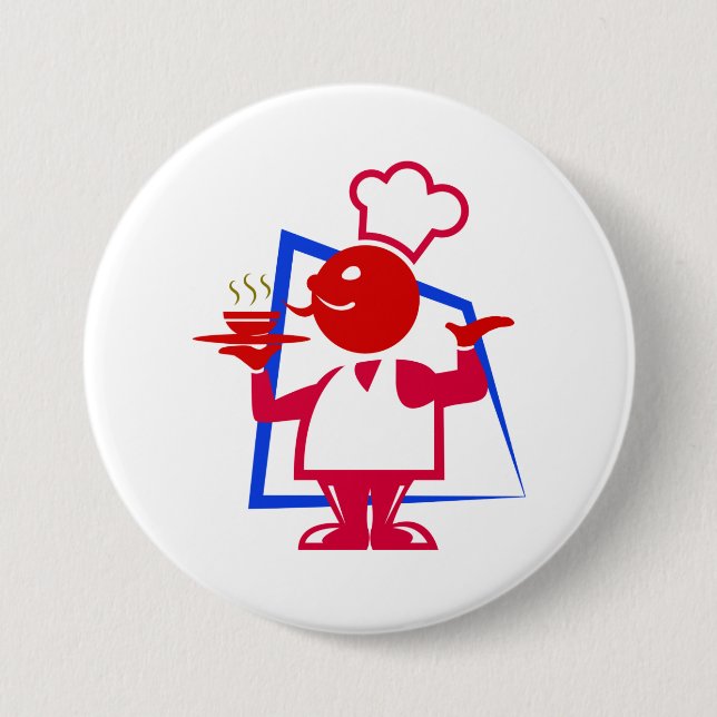 Badge Rond 7,6 Cm Chef (Devant)