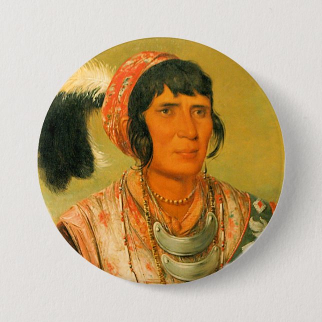 Badge Rond 7,6 Cm Chef de Seminole, Osceloa (Devant)