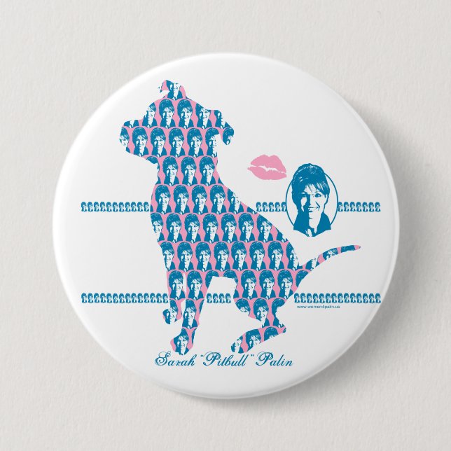 Badge Rond 7,6 Cm Chemise de pitbull de Sarah (Devant)