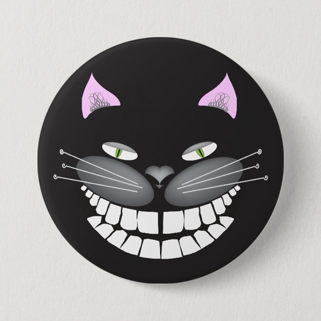 Badge Rond 7,6 Cm Chester le chat de Cheshire sur un 3" bouton rond (Devant)