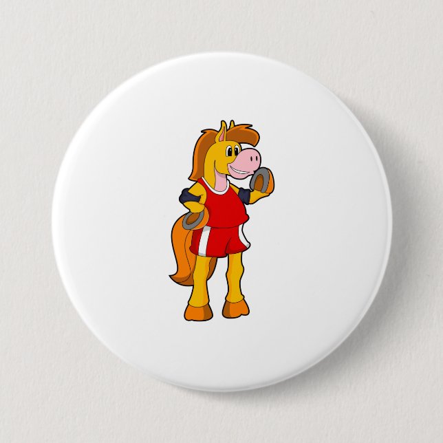 Badge Rond 7,6 Cm Cheval comme coureur (Devant)