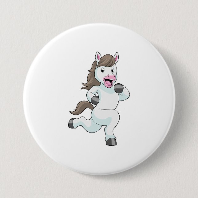 Badge Rond 7,6 Cm Cheval comme coureur à la course (Devant)