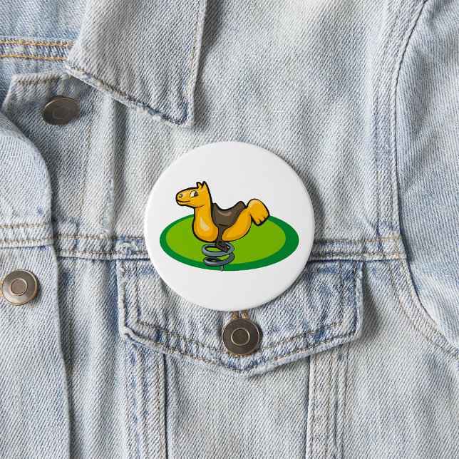 Badge Rond 7,6 Cm Cheval de l'aire de jeu (Créateur téléchargé)