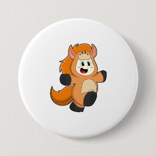 Badge Rond 7,6 Cm Cheval en costume