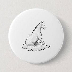 Badge Rond 7,6 Cm Cheval sur nuage
