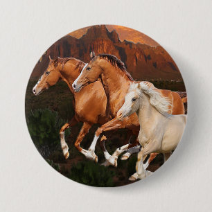 Badge Rond 7,6 Cm Chevaux sauvages d'Arizona