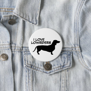 Badge Rond 7,6 Cm Cheveux courts Dachshund - Silhouette 1