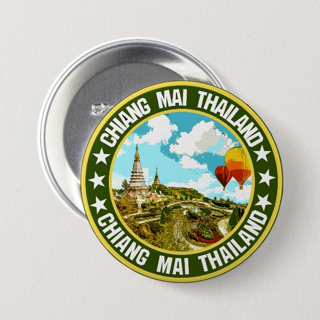 Badge Rond 7,6 Cm Chiang Mai (Devant & derrière)