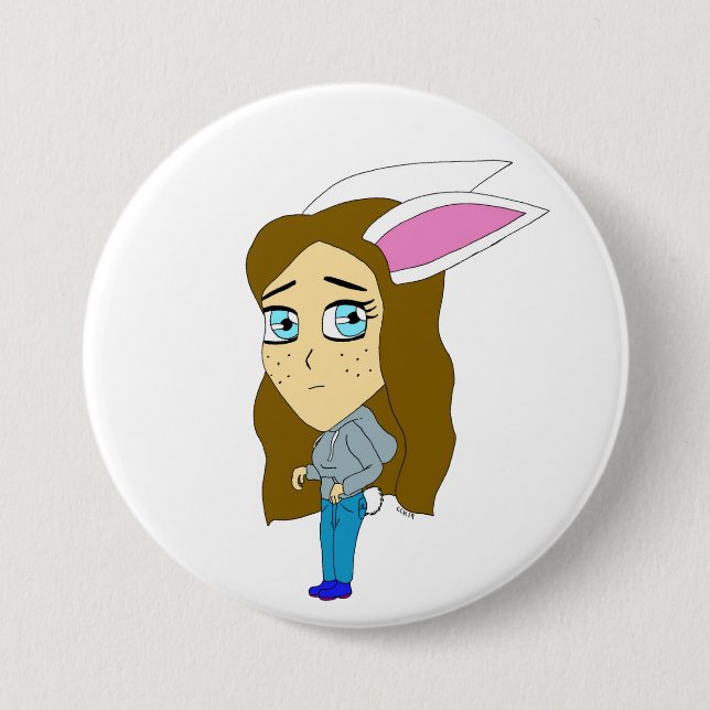 Badge Rond 7,6 Cm chibi bunnygirl (Devant)