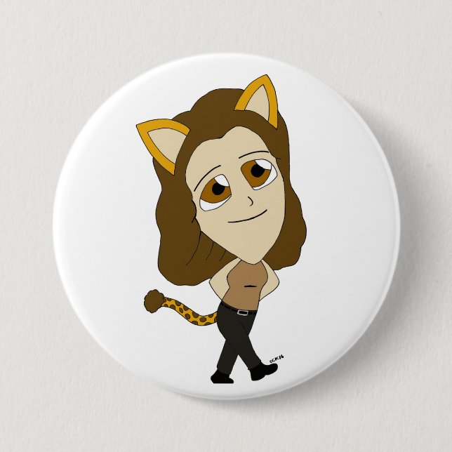 Badge Rond 7,6 Cm chibi catgirl (Devant)