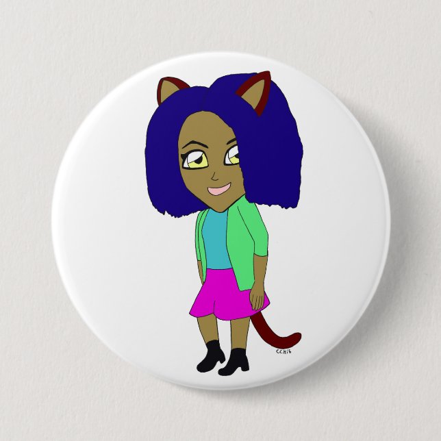 Badge Rond 7,6 Cm chibi catgirl (Devant)