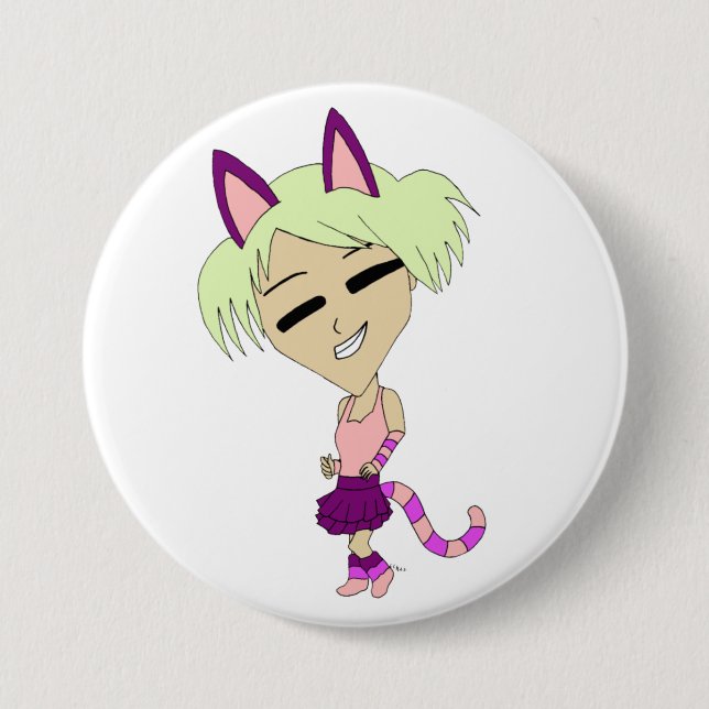 Badge Rond 7,6 Cm chibi catgirl (Devant)