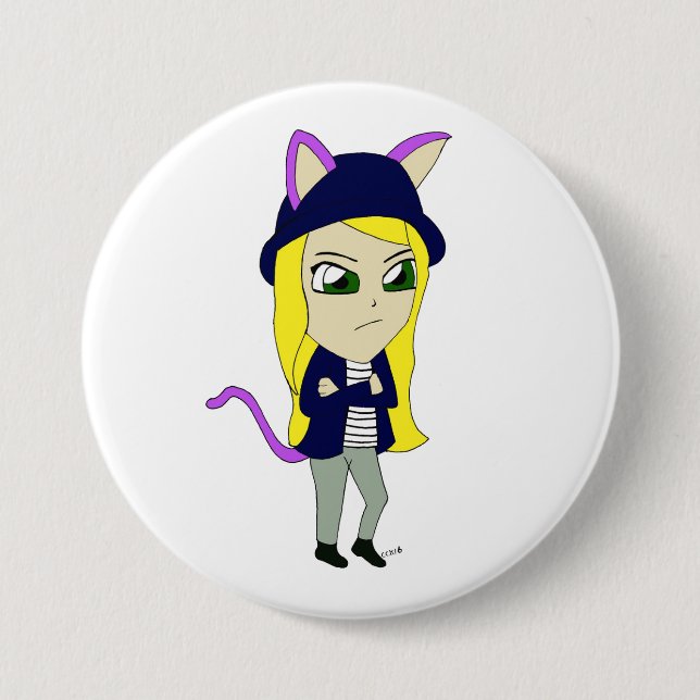 Badge Rond 7,6 Cm chibi catgirl (Devant)