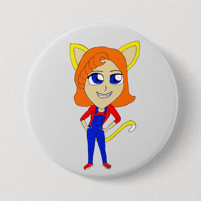 Badge Rond 7,6 Cm chibi catgirl (Devant)