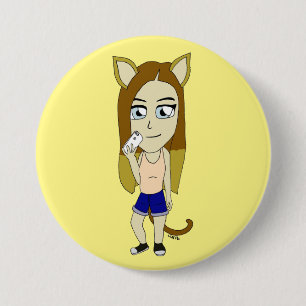 Badge Rond 7,6 Cm Chibi Catgirl