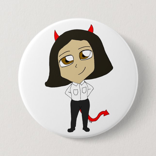 Badge Rond 7,6 Cm chibi fille diable (Devant)