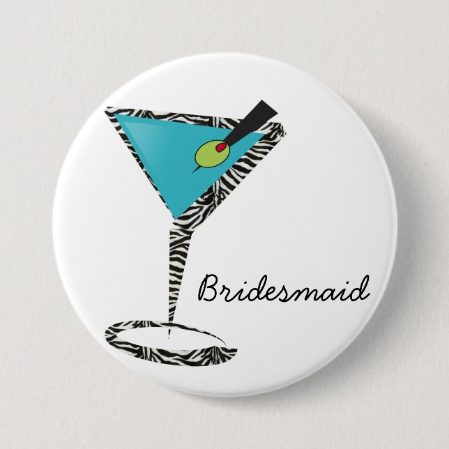 Badge Rond 7,6 Cm chic aqua martini (Devant)