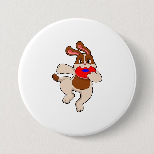 Badge Rond 7,6 Cm Chien à jouer (Devant)