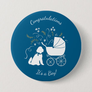 Badge Rond 7,6 Cm Chien Baby shower Goldendoodle