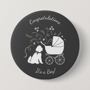 Badge Rond 7,6 Cm Chien Baby shower Goldendoodle