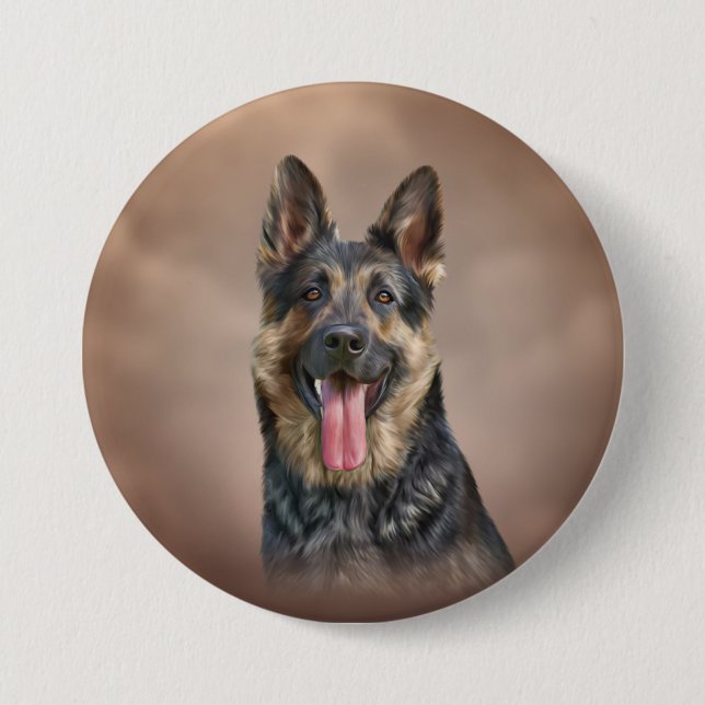Badge Rond 7,6 Cm Chien de berger allemand (Devant)
