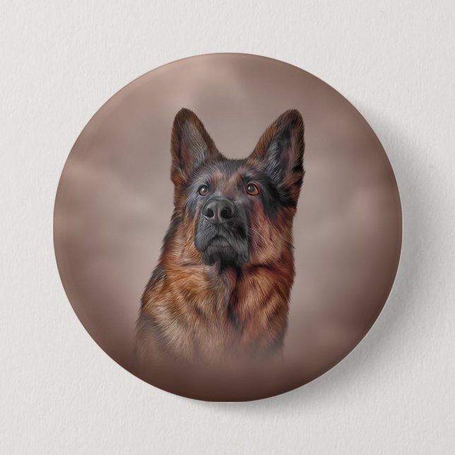 Badge Rond 7,6 Cm Chien de berger allemand (Devant)