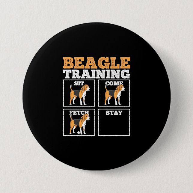 Badge Rond 7,6 Cm Chien d'entraînement beagle (Devant)