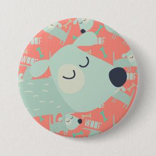 Badge Rond 7,6 Cm Chiens et os de Woof