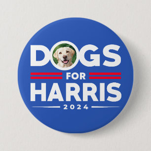 Badge Rond 7,6 Cm Chiens pour Harris 2024 personnalisé Photo personn