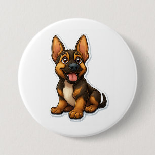 Badge Rond 7,6 Cm chiot berger allemand