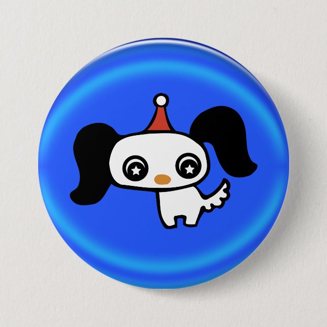 Badge Rond 7,6 Cm chiot mignon (Devant)